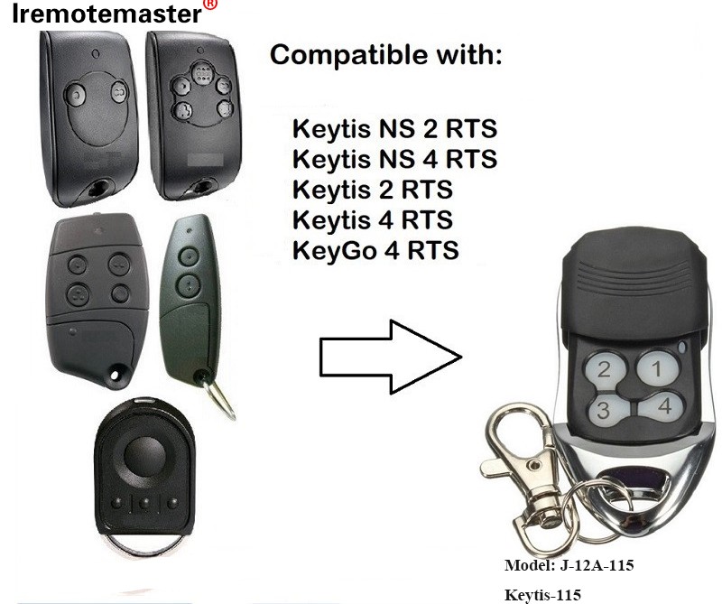 สำหรับ Keytis NS 2 RTS Keytis NS 4 RTS ประตูโรงรถรีโมทคอนโทรล 433.42MHz