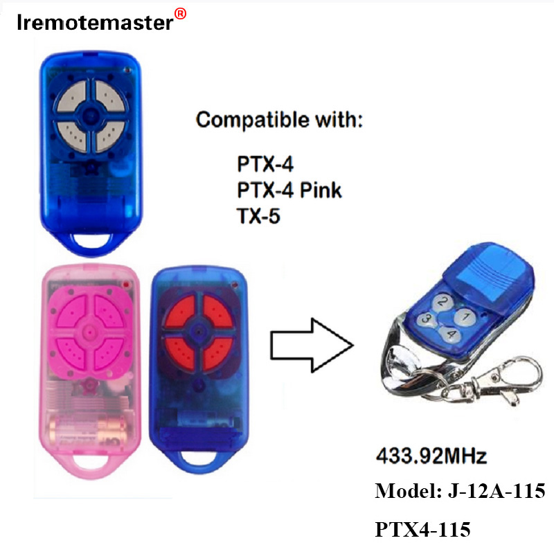 สำหรับ PTX4 433.92 MHz Rolling Code รีโมทคอนโทรลประตูโรงรถ